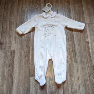 NWT Baby (6M) - White Velour Footed Sleeper